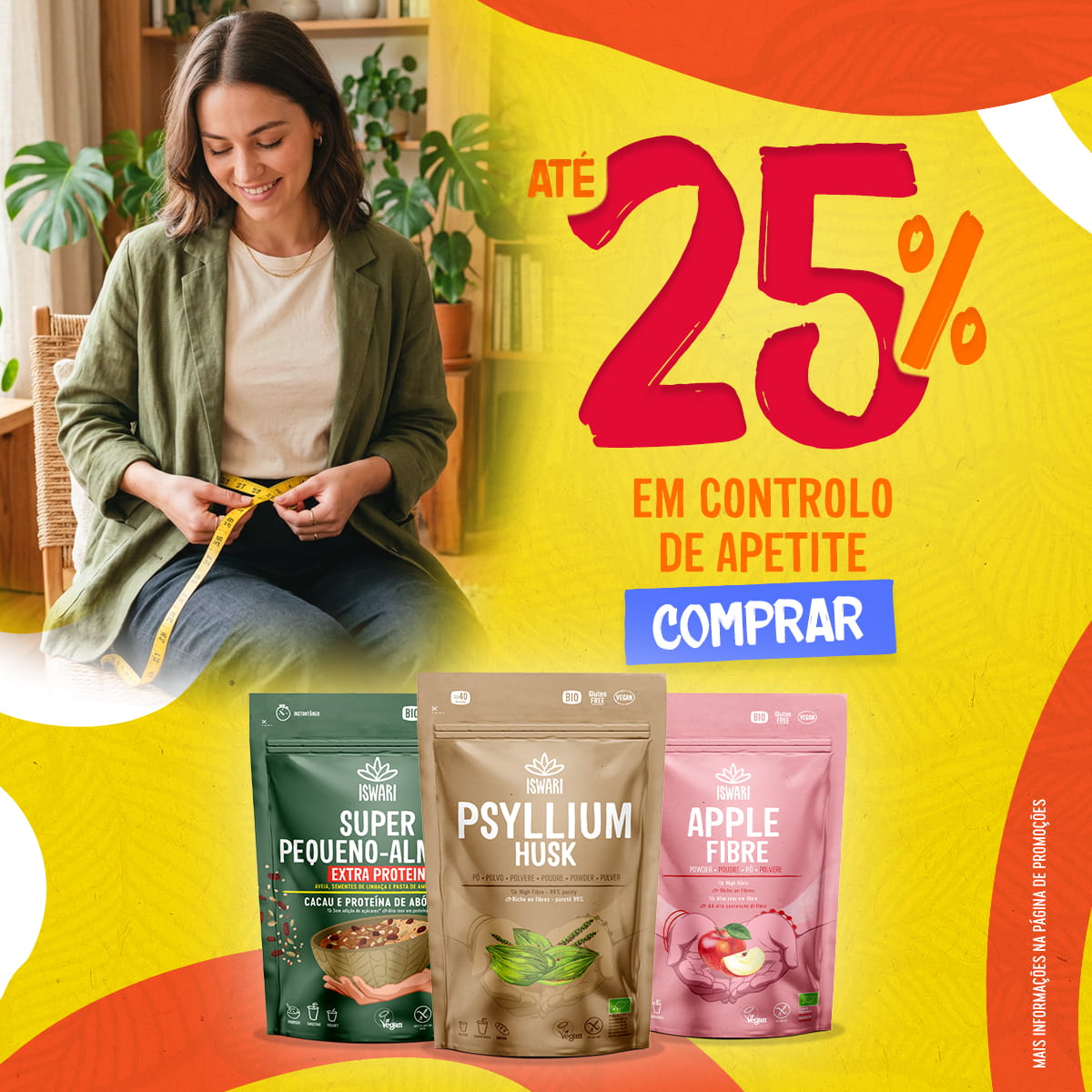 Até 25% Controlo Apetite
